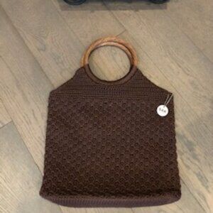 The SAK Crocheted Handbag Chocolate Brown Size OS